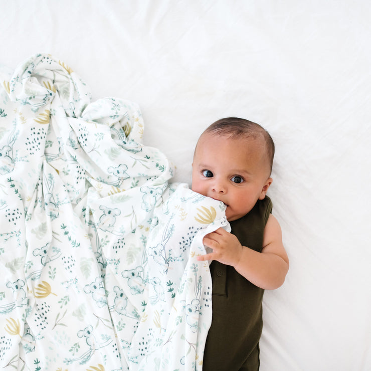 Copper Pearl Knit Swaddle Blanket | Aussie