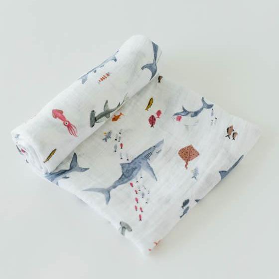 Little Unicorn Cotton Muslin Swaddle Blanket | Shark