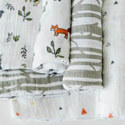 Little Unicorn Cotton Muslin Swaddle Blanket Set | Forest Friends
