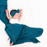 Copper Pearl Knit Swaddle Blanket | Steel