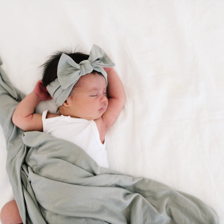 Copper Pearl Knit Swaddle Blanket | Stone