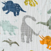 Little Unicorn Cotton Muslin Swaddle Blanket | Dino Friends