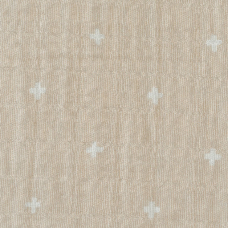 Little Unicorn Cotton Muslin Swaddle Blanket | Taupe Cross