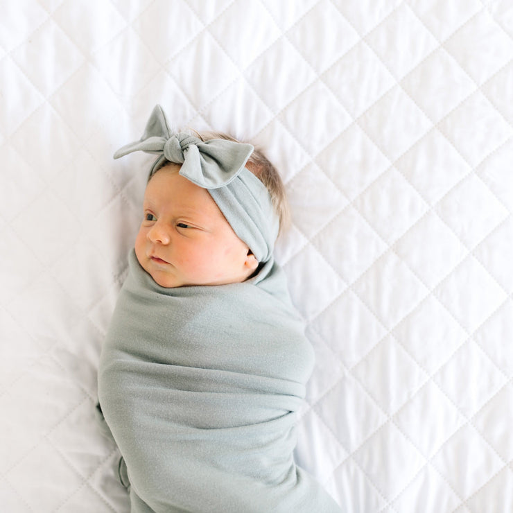 Copper Pearl Knit Swaddle Blanket | Stone