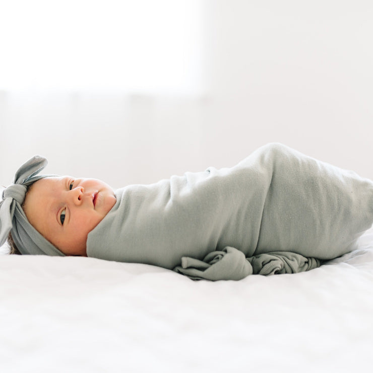 Copper Pearl Knit Swaddle Blanket | Stone