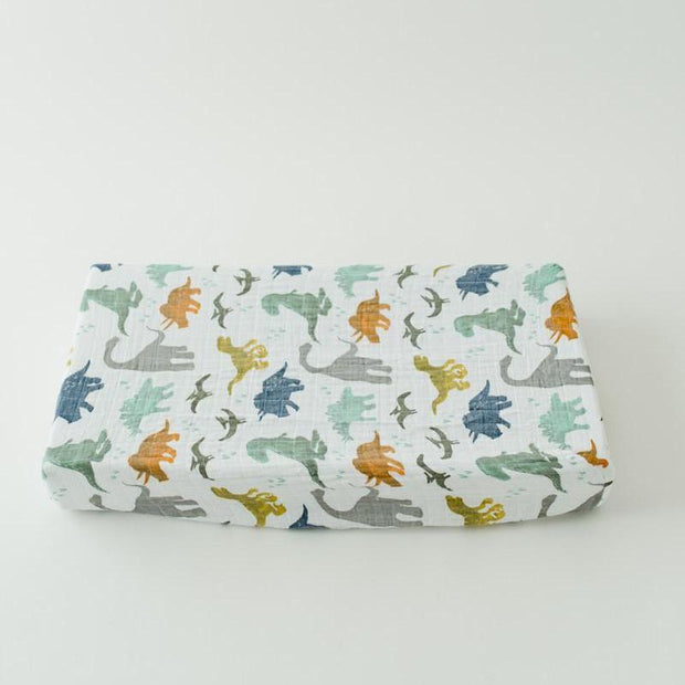 Little Unicorn Cotton Muslin Changing Pad Cover | Dino Friends