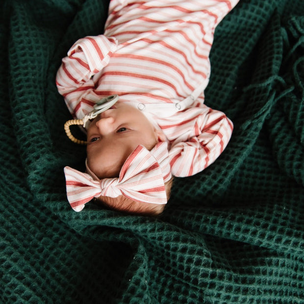 Copper Pearl Knit Headband Bow | Cinnamon