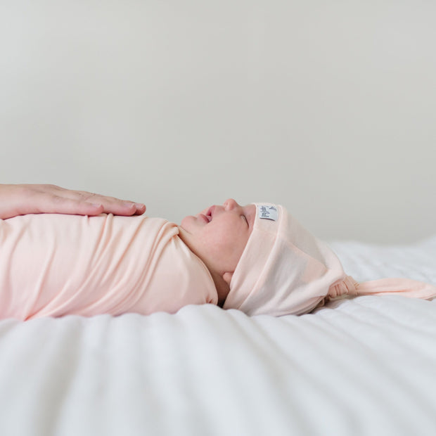Copper Pearl Top Knot Hat | Blush