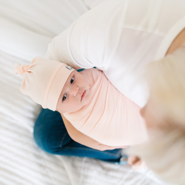 Copper Pearl Top Knot Hat | Blush
