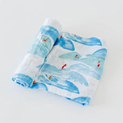 Little Unicorn Cotton Muslin Swaddle Blanket | Surf