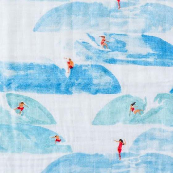 Little Unicorn Cotton Muslin Swaddle Blanket | Surf