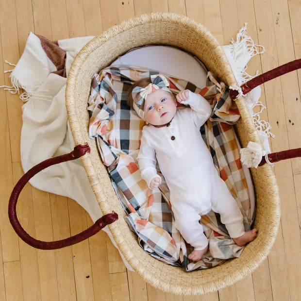 Copper Pearl Knit Headband Bow | Harvest