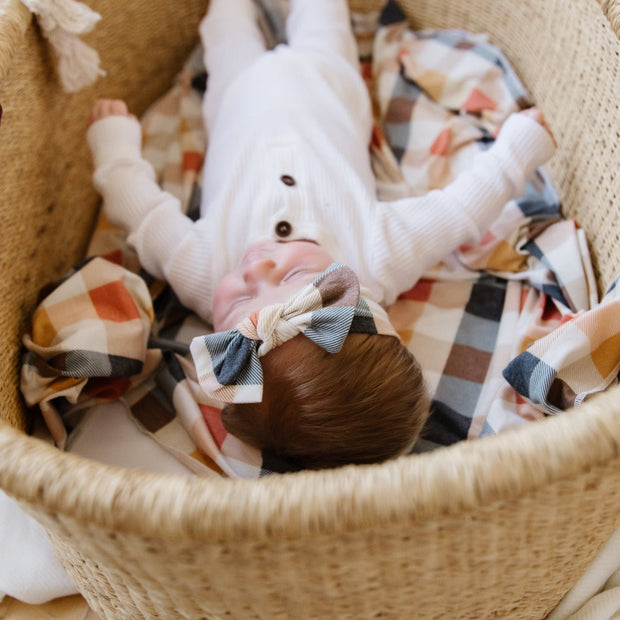 Copper Pearl Knit Headband Bow | Harvest