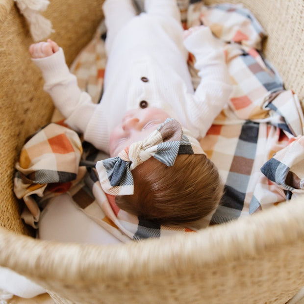 Copper Pearl Knit Headband Bow | Harvest