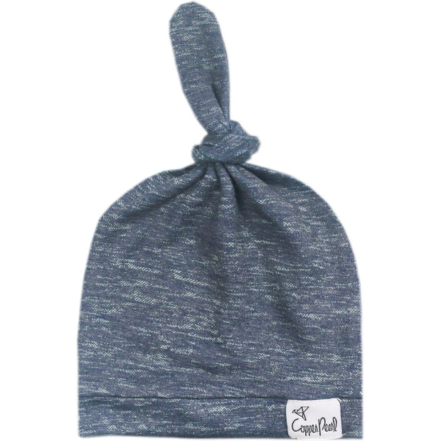 Copper Pearl Top Knot Hat | Denim