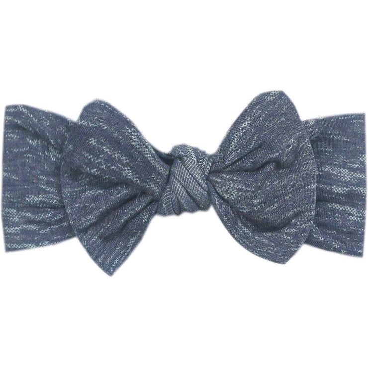 Copper Pearl Knit Headband Bow | Denim