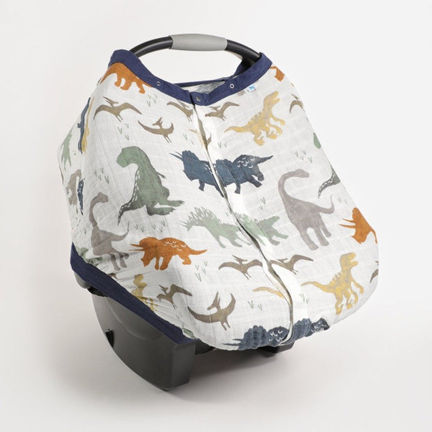 Little Unicorn Cotton Muslin Car Seat Canopy | Dino Friends