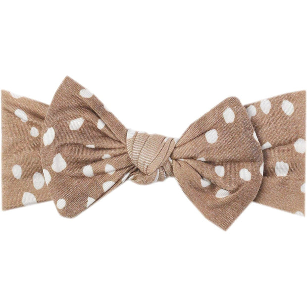 Copper Pearl Knit Headband Bow | Fawn