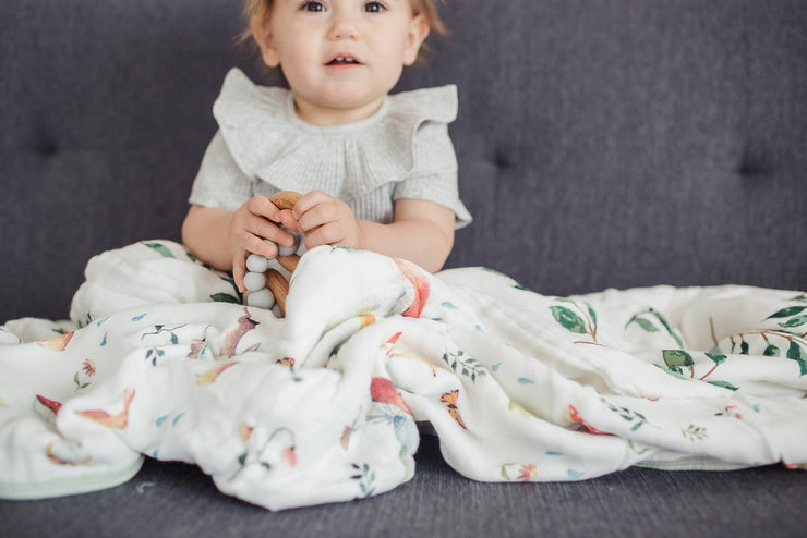 Loulou Lollipop Muslin Quilt Blanket | Woodland Gnome