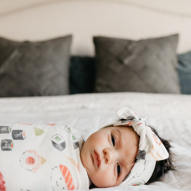 Copper Pearl Knit Headband Bow | Baja