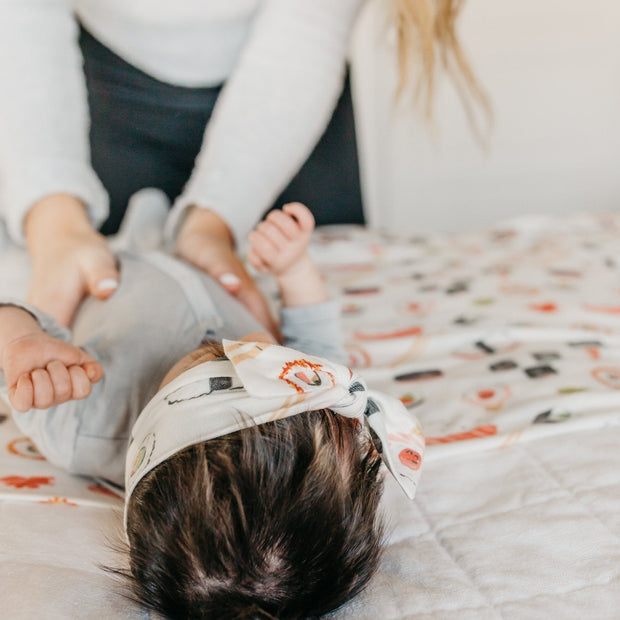Copper Pearl Knit Headband Bow | Baja