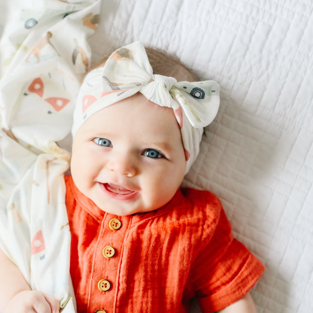 Copper Pearl Knit Headband Bow | Maui