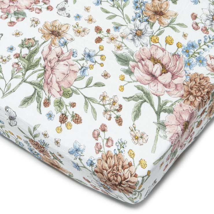 Loulou Lollipop Fitted Crib Sheet | Secret Garden