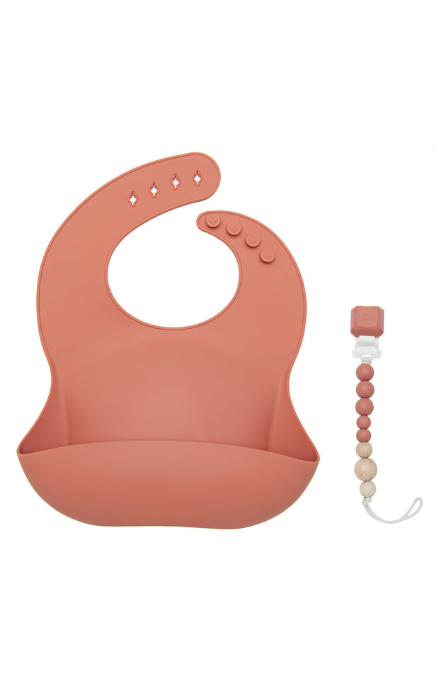 Loulou Lollipop Silicone Bib | Terra Cotta