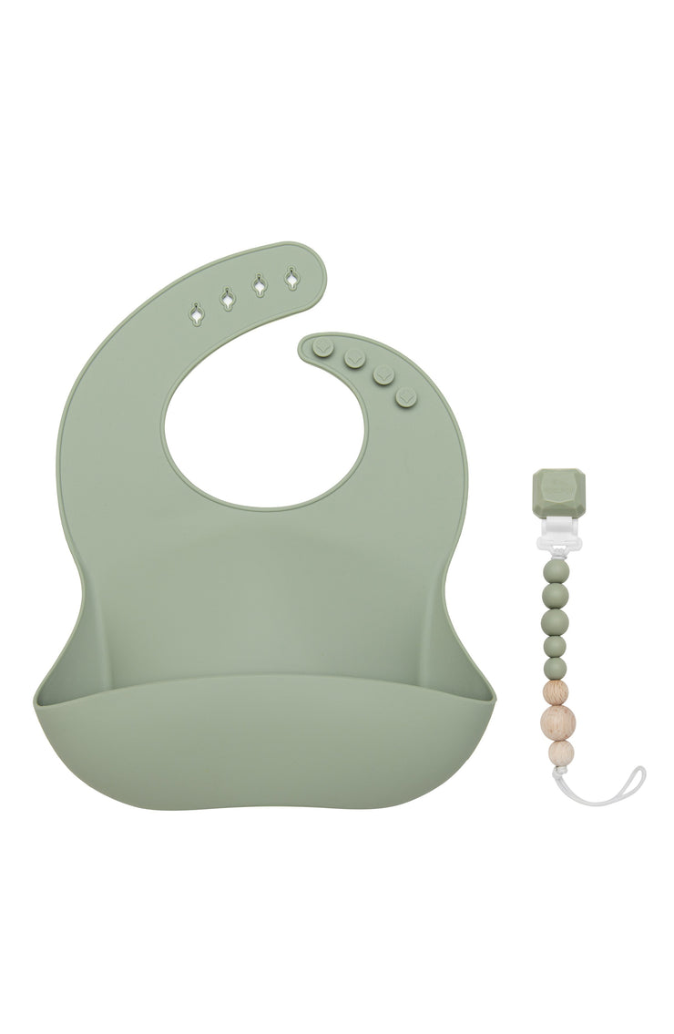 Loulou Lollipop Silicone Bib | Silver Sage