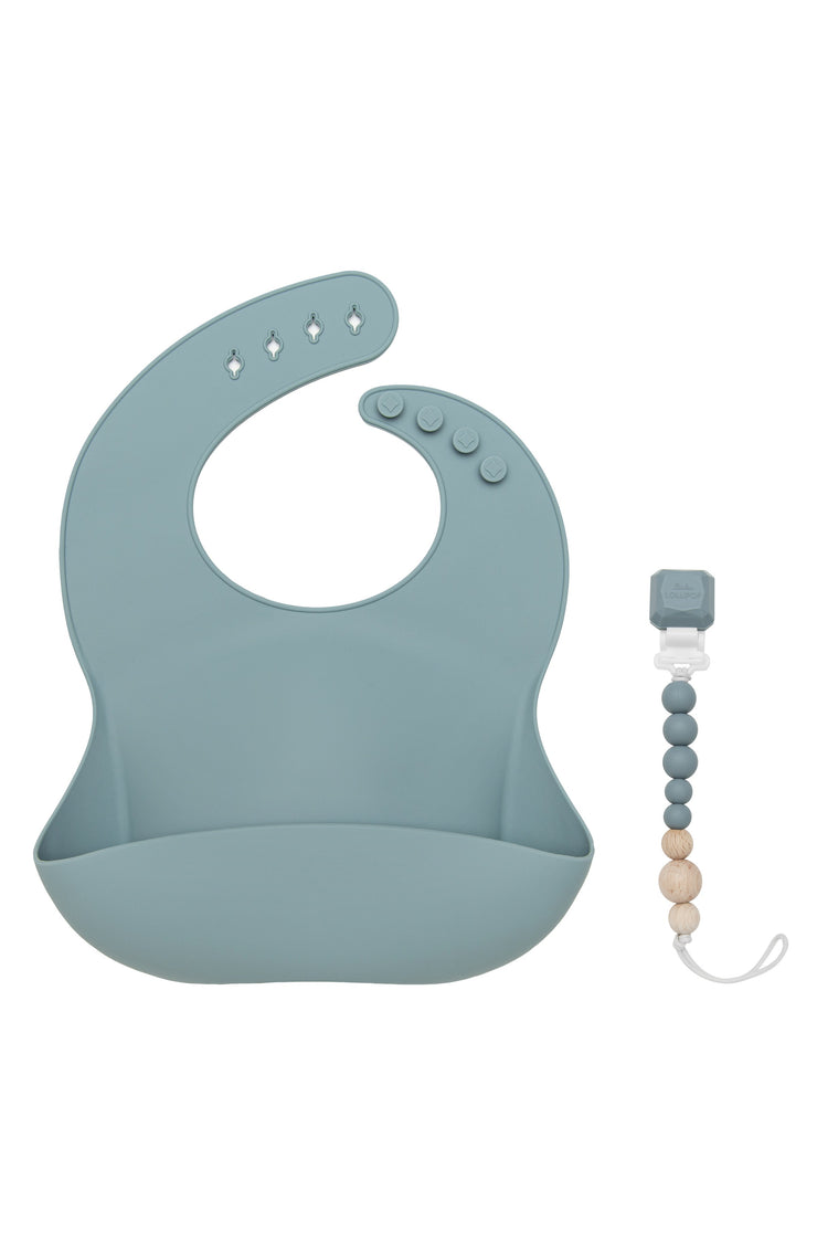 Loulou Lollipop Silicone Bib | Slate