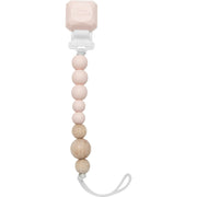 Loulou Lollipop Colour Pop Silicone & Wood Pacifier Clip | Pink Quartz