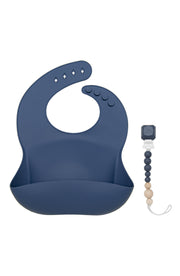 Loulou Lollipop Silicone Bib | Vintage Indigo