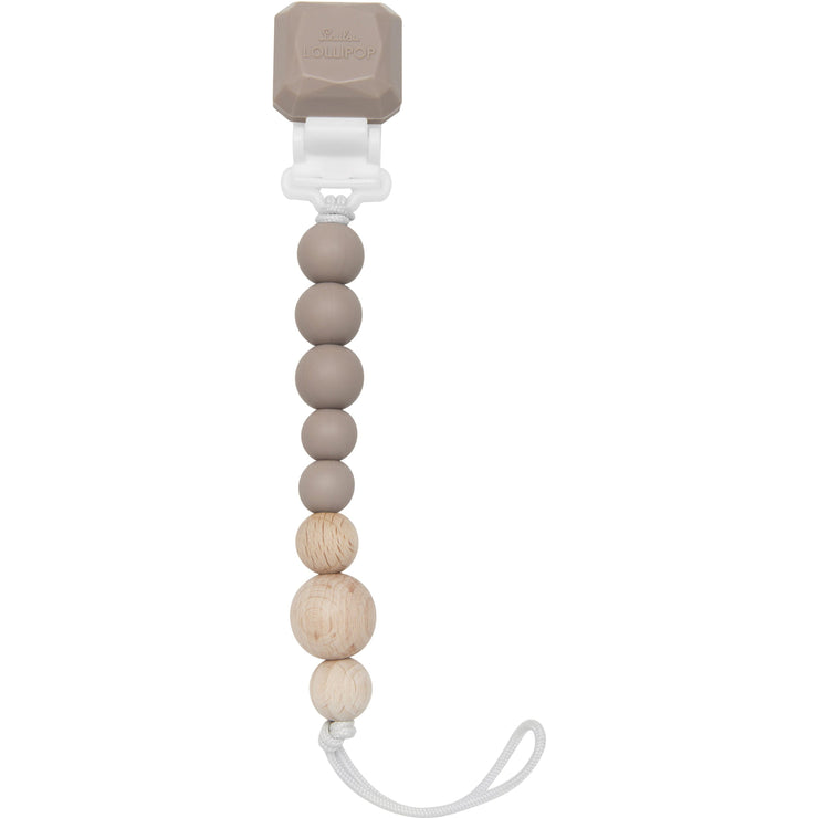 Loulou Lollipop Colour Pop Silicone & Wood Pacifier Clip | Mushroom