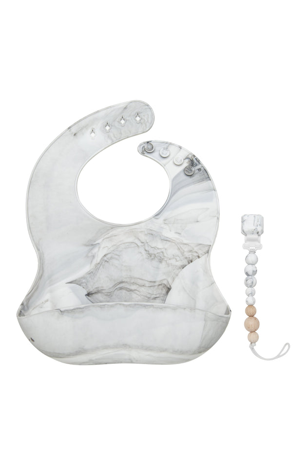 Loulou Lollipop Silicone Bib | Marble