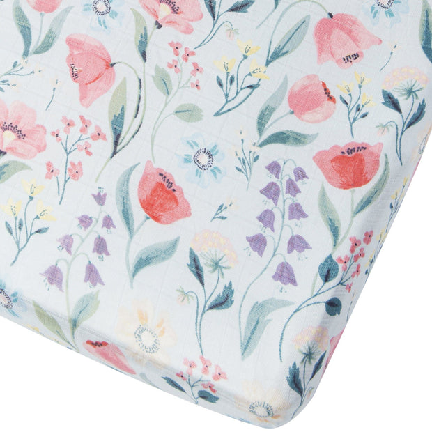 Loulou Lollipop Fitted Crib Sheet | Bluebell