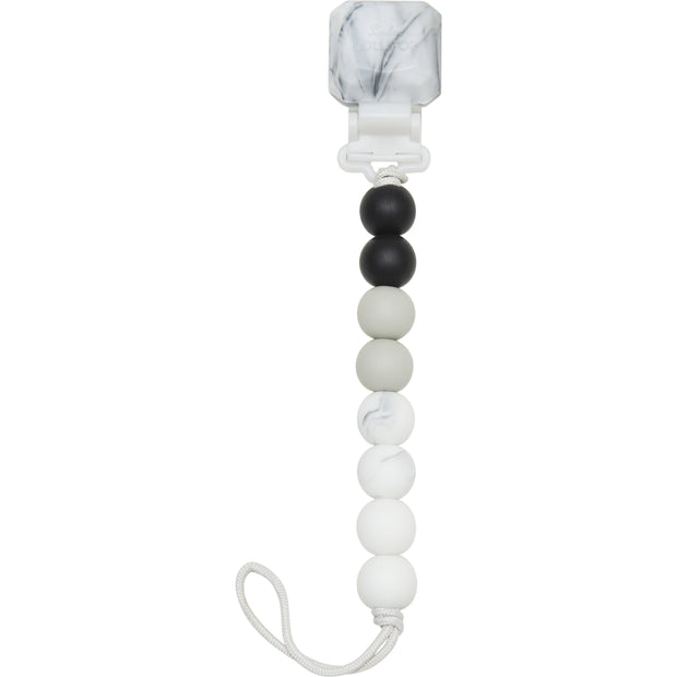 Loulou Lollipop Lolli Gem Silicone Pacifier Clip | Black Marble