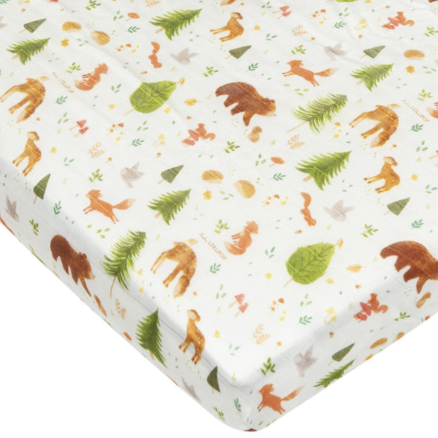 Loulou Lollipop Fitted Crib Sheet | Forest Friends