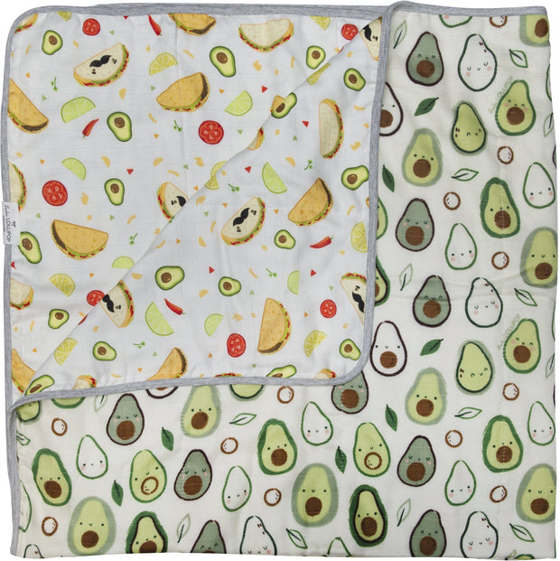 Loulou Lollipop Muslin Quilt Blanket | Avocado