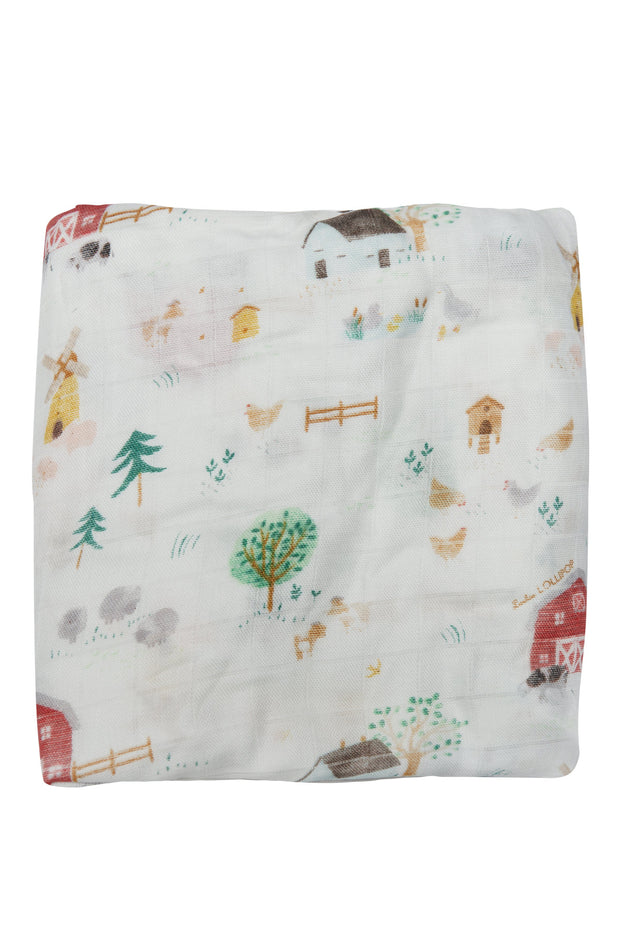 Loulou Lollipop Fitted Crib Sheet | Farm Animals