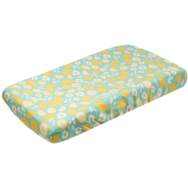 Copper Pearl Premium Knit Diaper Changing Pad Cover | Lemon