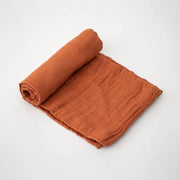 Little Unicorn Cotton Muslin Swaddle Blanket | Rust