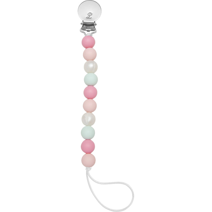 Loulou Lollipop Lolli Silicone Pacifier Clip | Pink Mint