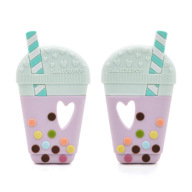 Loulou Lollipop Silicone Teether |  Taro Bubble Tea