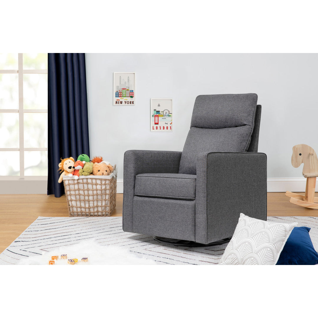 Davinci gabby pillowback swivel glider in shadow grey sale