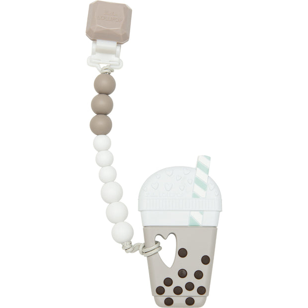 Loulou Lollipop Silicone Teether GEM Set | Milk Tea Bubble Tea