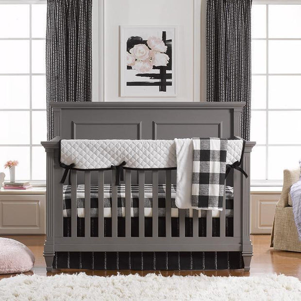 Liz & Roo Modern (Black & White) Bumperless Crib Bedding 4-pc. Set