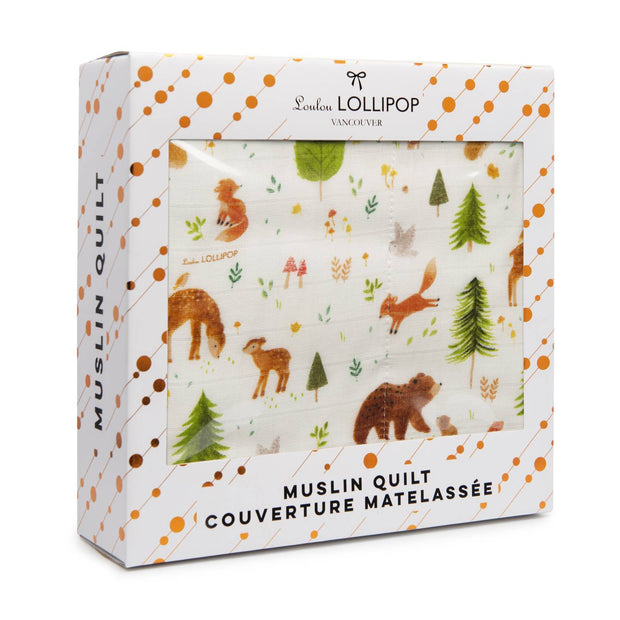Loulou Lollipop Muslin Quilt Blanket | Forest Friends