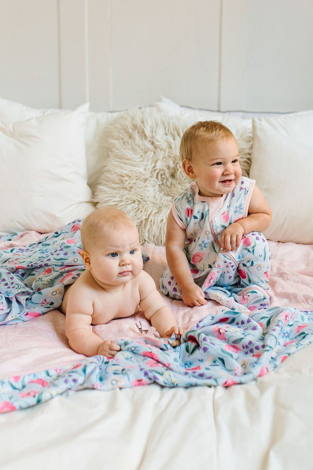 Loulou Lollipop Muslin Quilt Blanket | Bluebell