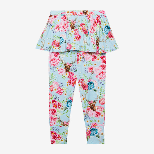 Posh Peanut Long Sleeve Peterpan Collar Bodysuit & Skirted Legging | Fawn