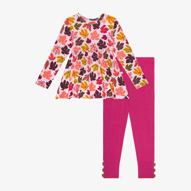 Posh Peanut Long Sleeve Peplum Top & Legging Set | Autumn